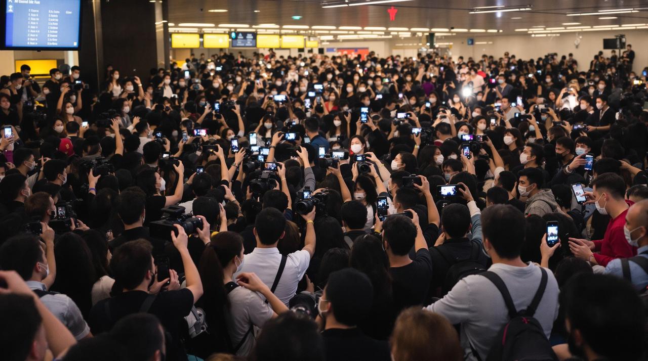 某顶流明星深夜现身机场，行李箱多达20个引发热议